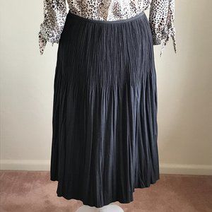 Nic+Zoe Pleated Black Midi Skirt